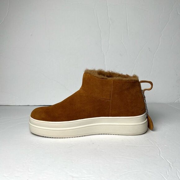 J/Slides NYC Brown Faux Fur Lined Sneaker Boots Size 6.5 - Picture 2 of 8
